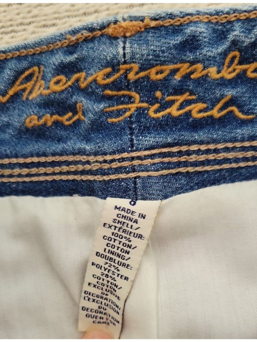 Abercrombie and Fitch Jean Denim Micro mini Skirt size 8 Sequin Vintage Y2k - Picture 5 of 11